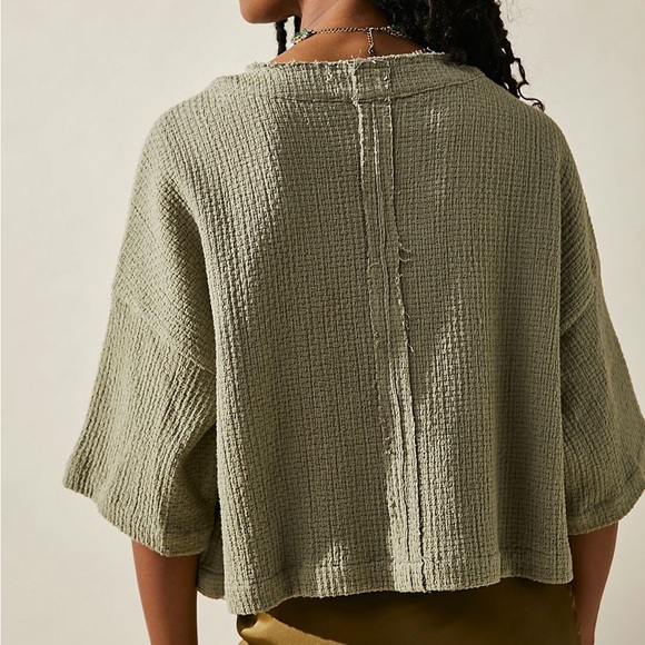 Cream Free People Sundaze Woven Tee - Picture 3 of 5